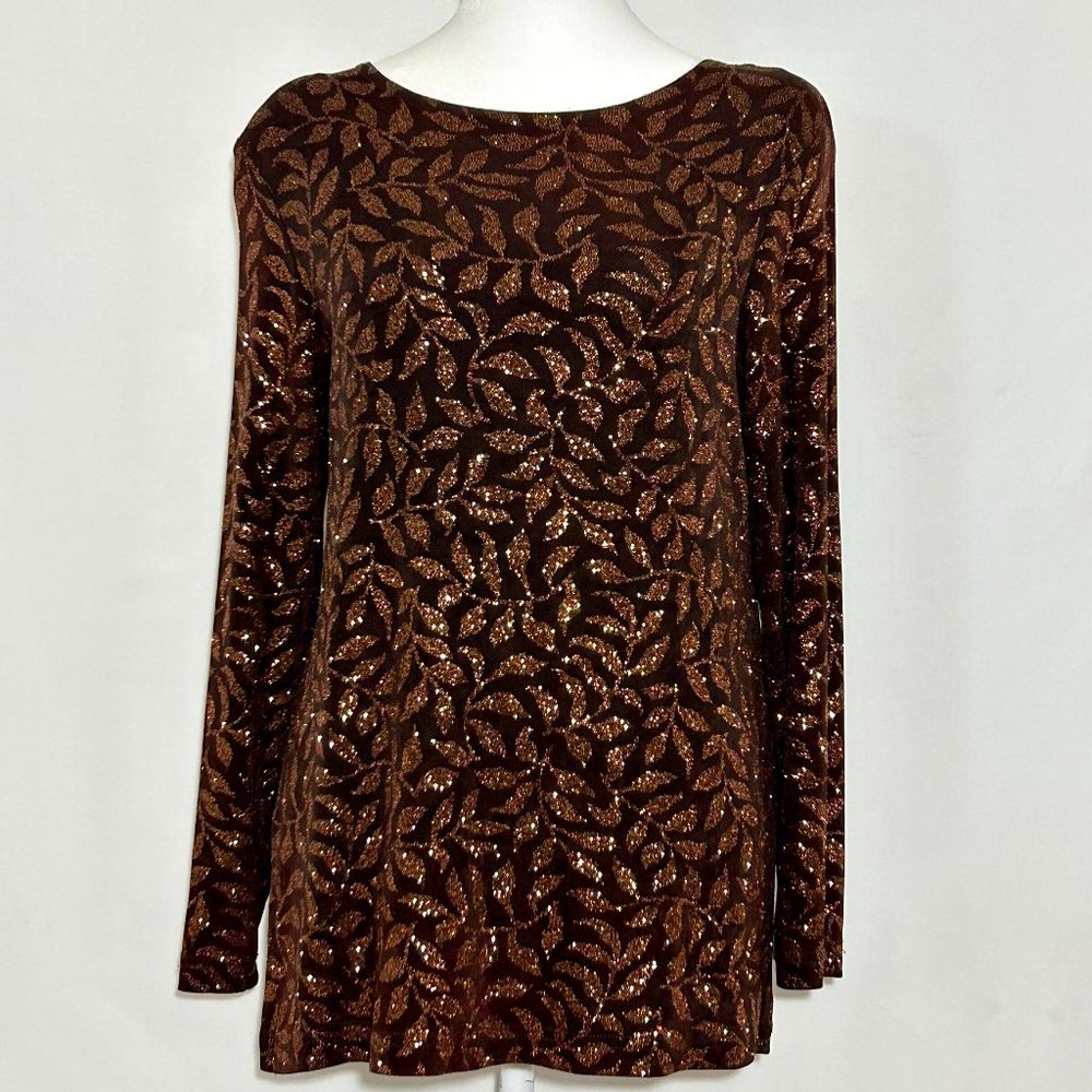 Ronni Nicole Brown Long Sleeve Blouse Petite 4